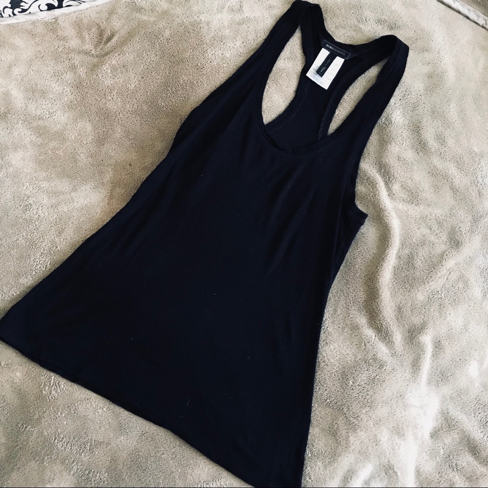 BCBG Ribbed Tank Top | Black | Small
